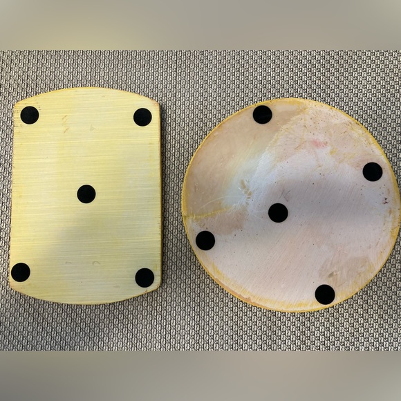 Set of Rustic Cheese Serving Dish/Tray/Cutting Board and Dome With Knifes - Picture 3 of 6